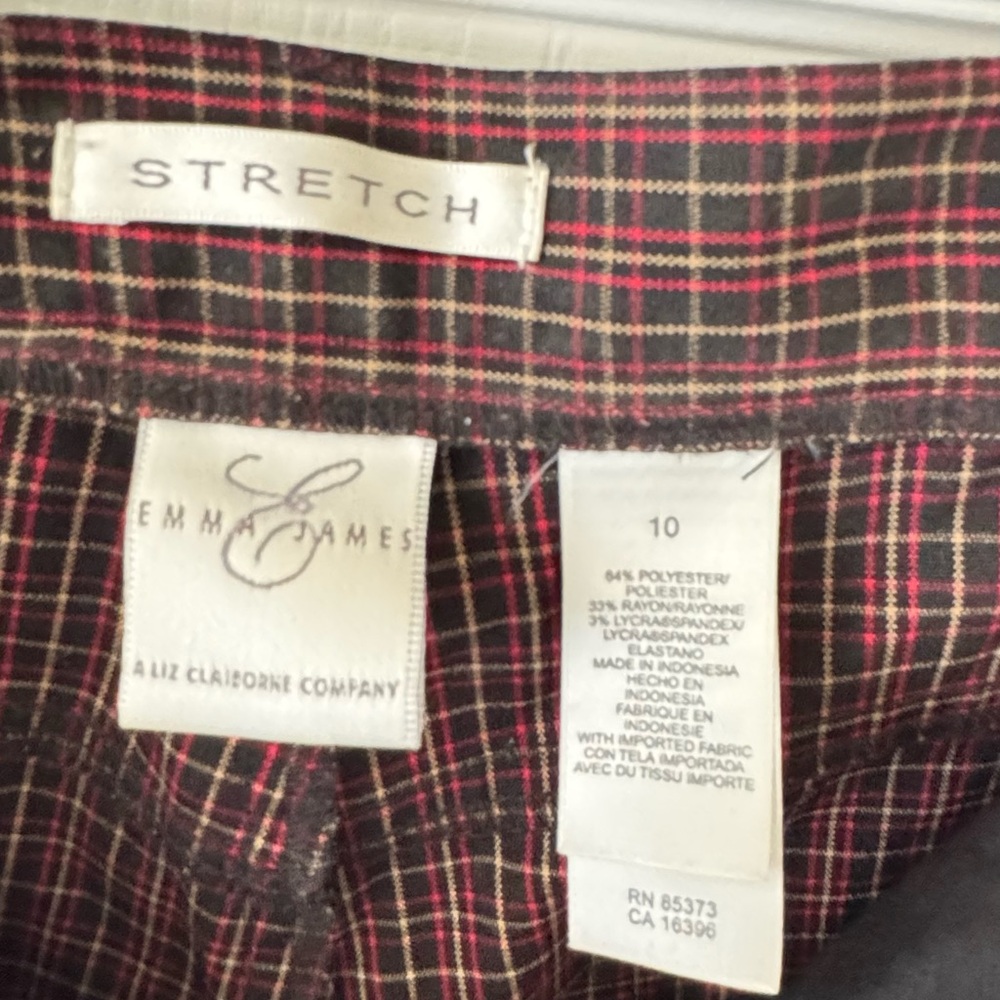 Emma James Women’s Plaid Chinos - Black and Red